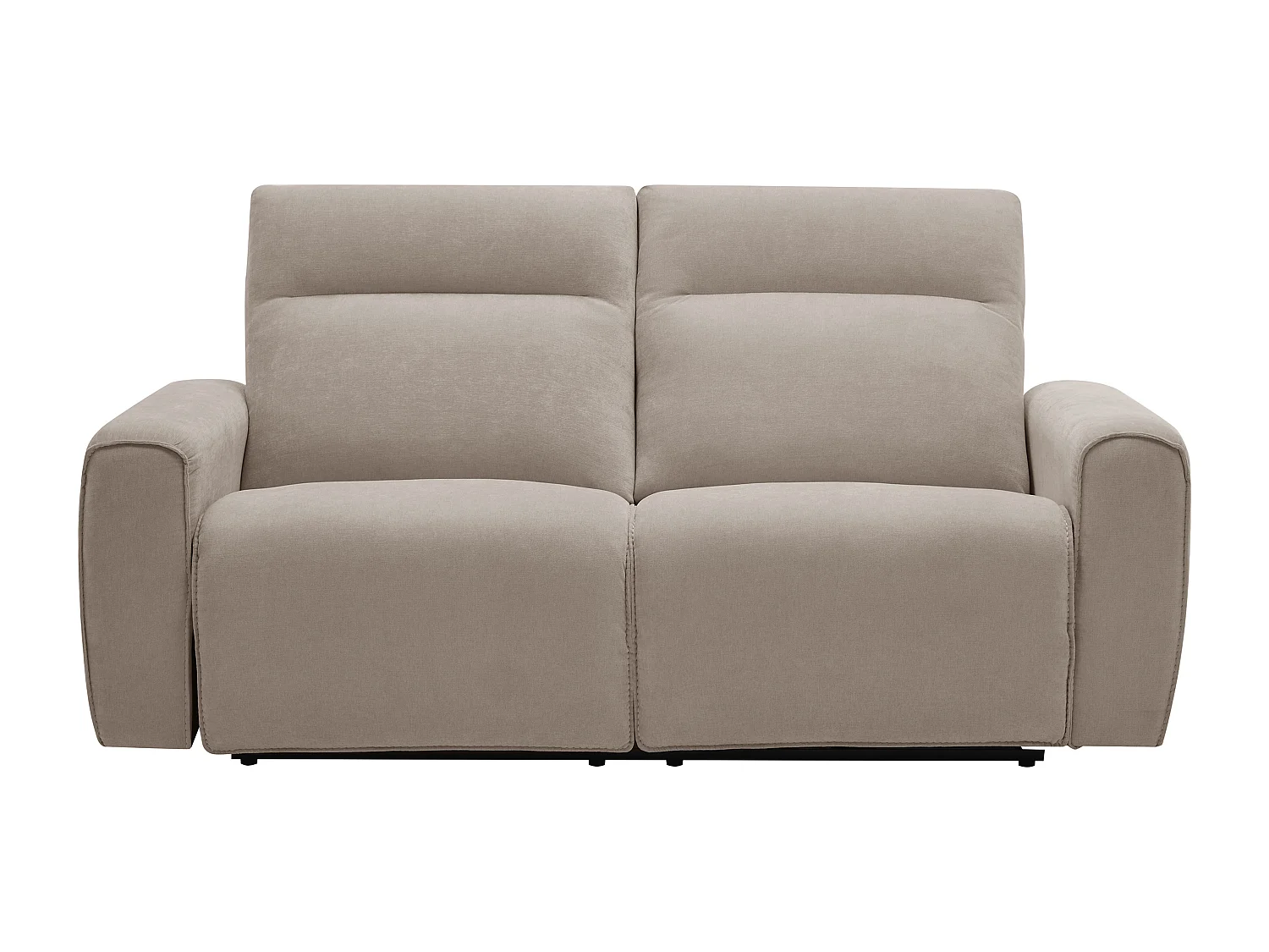 Canapé 3 places relax électrique en tissu beige LORGITA