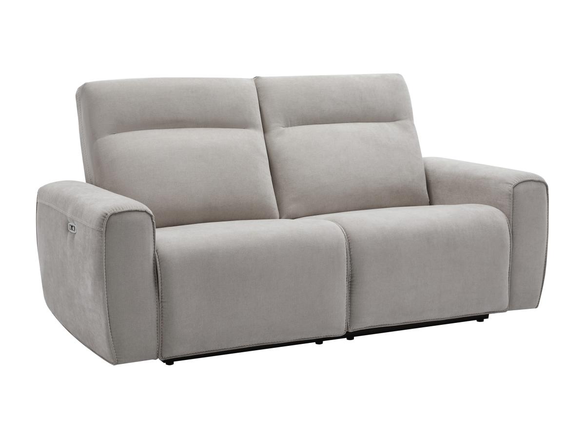 Relaxsofa elektrisch 3-Sitzer - Stoff - Grau - LORGITA günstig online kaufen