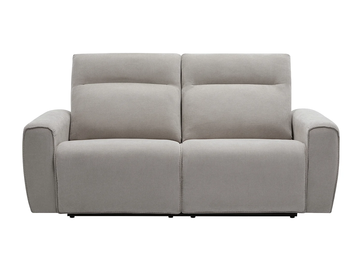 Canapé 3 places relax électrique en tissu gris LORGITA