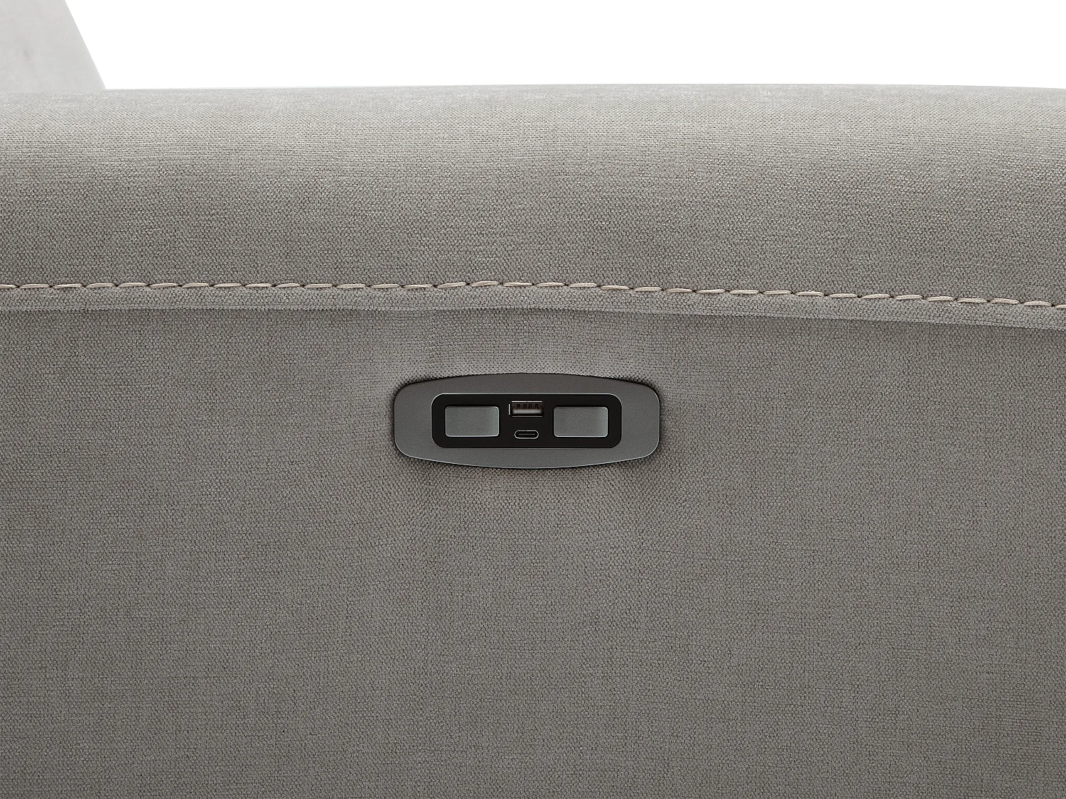 Canapé 3 places relax électrique en tissu gris LORGITA