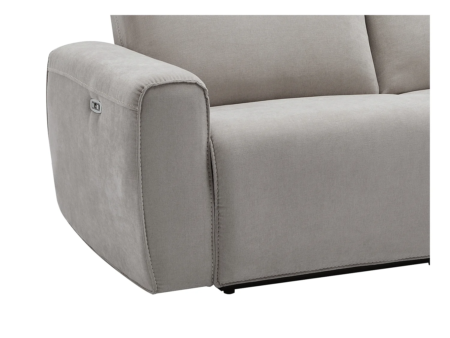 Canapé 3 places relax électrique en tissu gris LORGITA