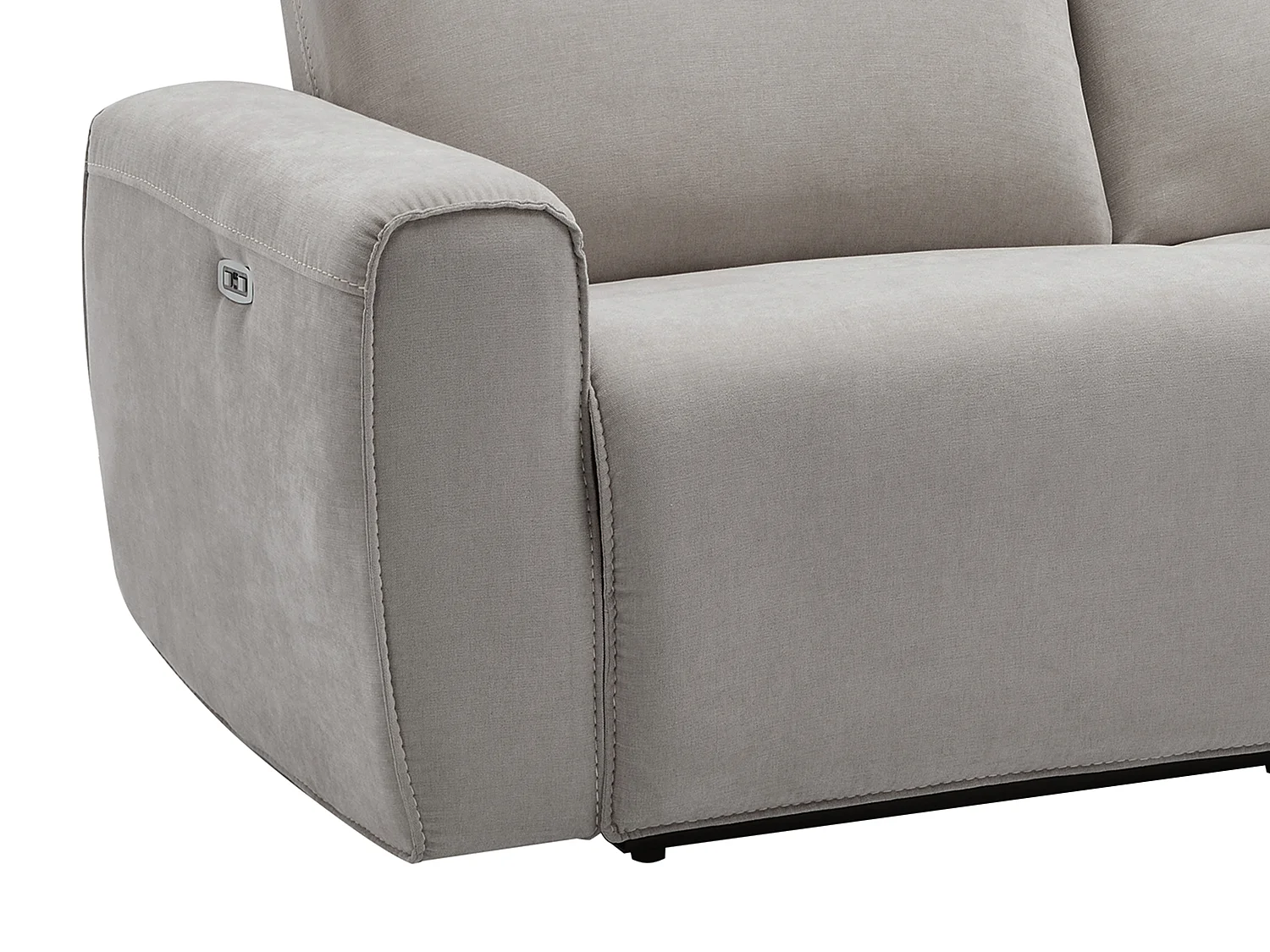 Canapé 3 places relax électrique en tissu gris LORGITA