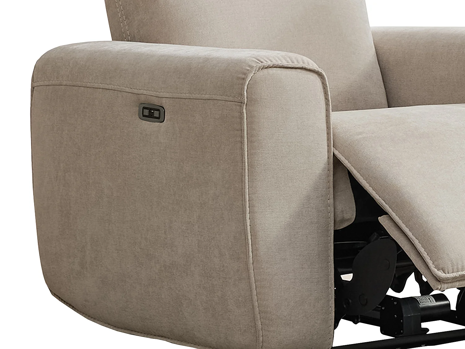 Fauteuil relax électrique en tissu beige LORGITA