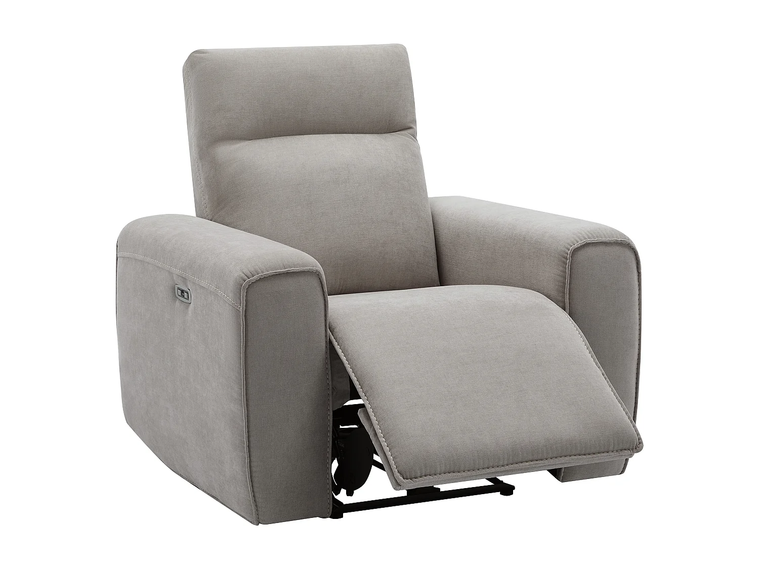 Elektrische relaxfauteuil van grijze stof LORGITA