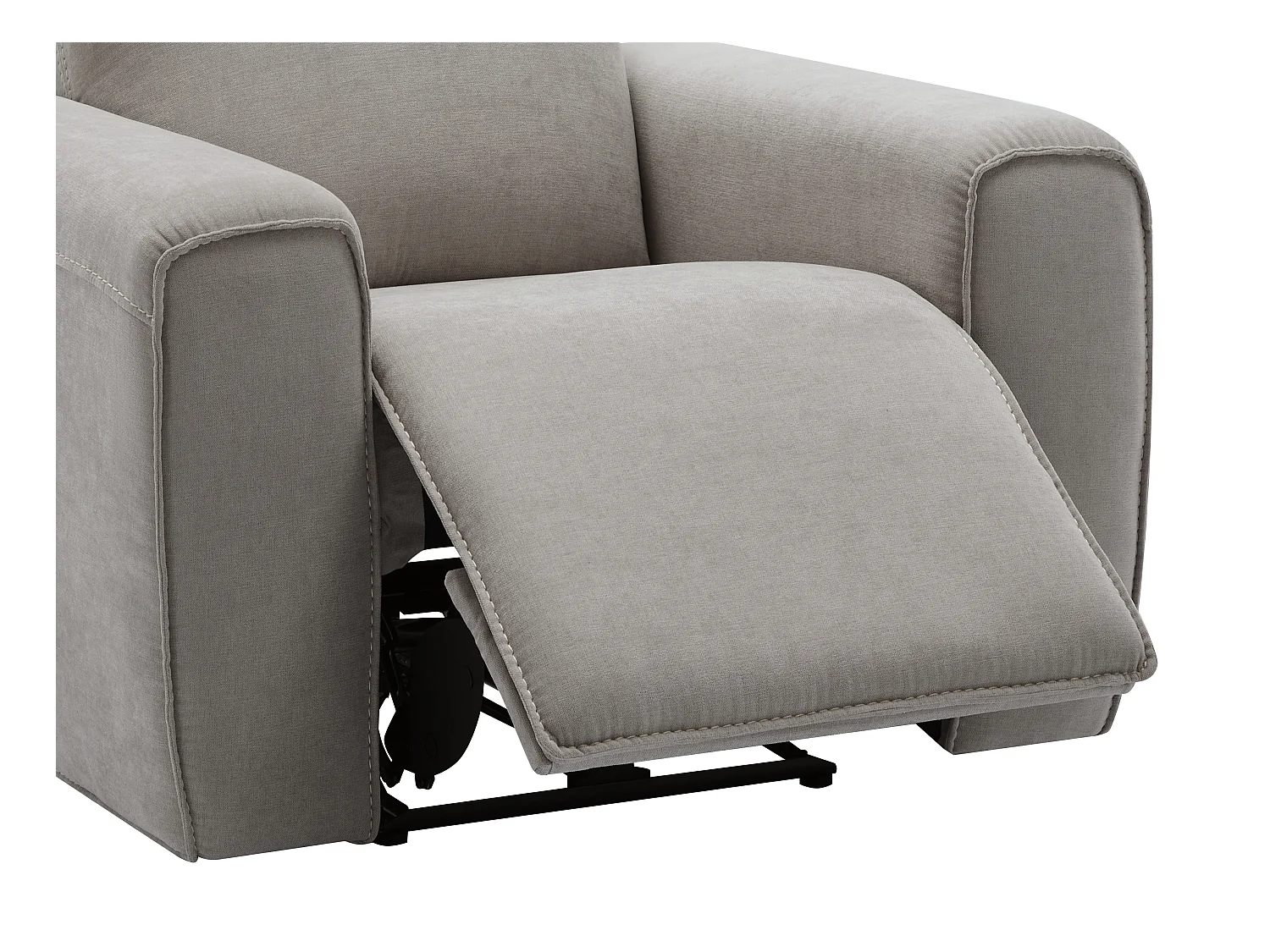 Elektrische relaxfauteuil van grijze stof LORGITA