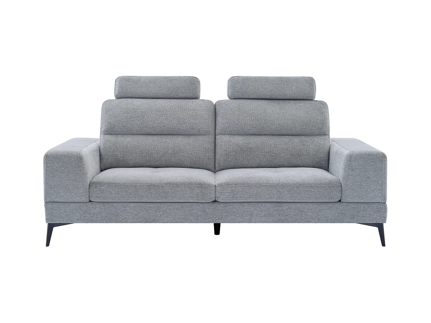 Canapé 3 places en tissu texturé gris avec dossier avance-recule UDALIO
