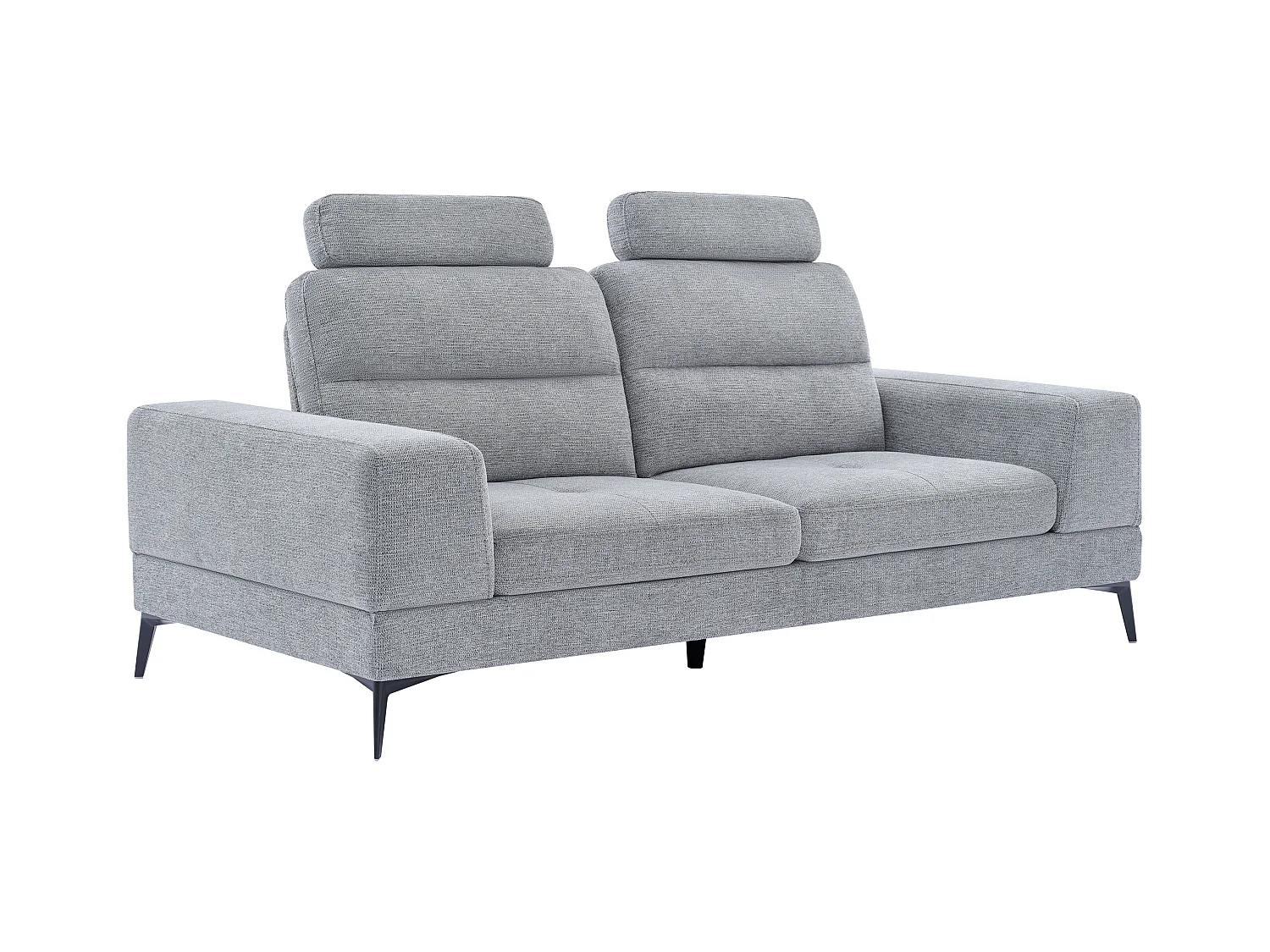 Canapé 3 places en tissu texturé gris avec dossier avance-recule UDALIO