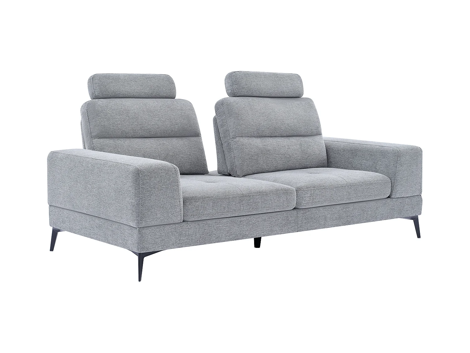 Canapé 3 places en tissu texturé gris avec dossier avance-recule UDALIO