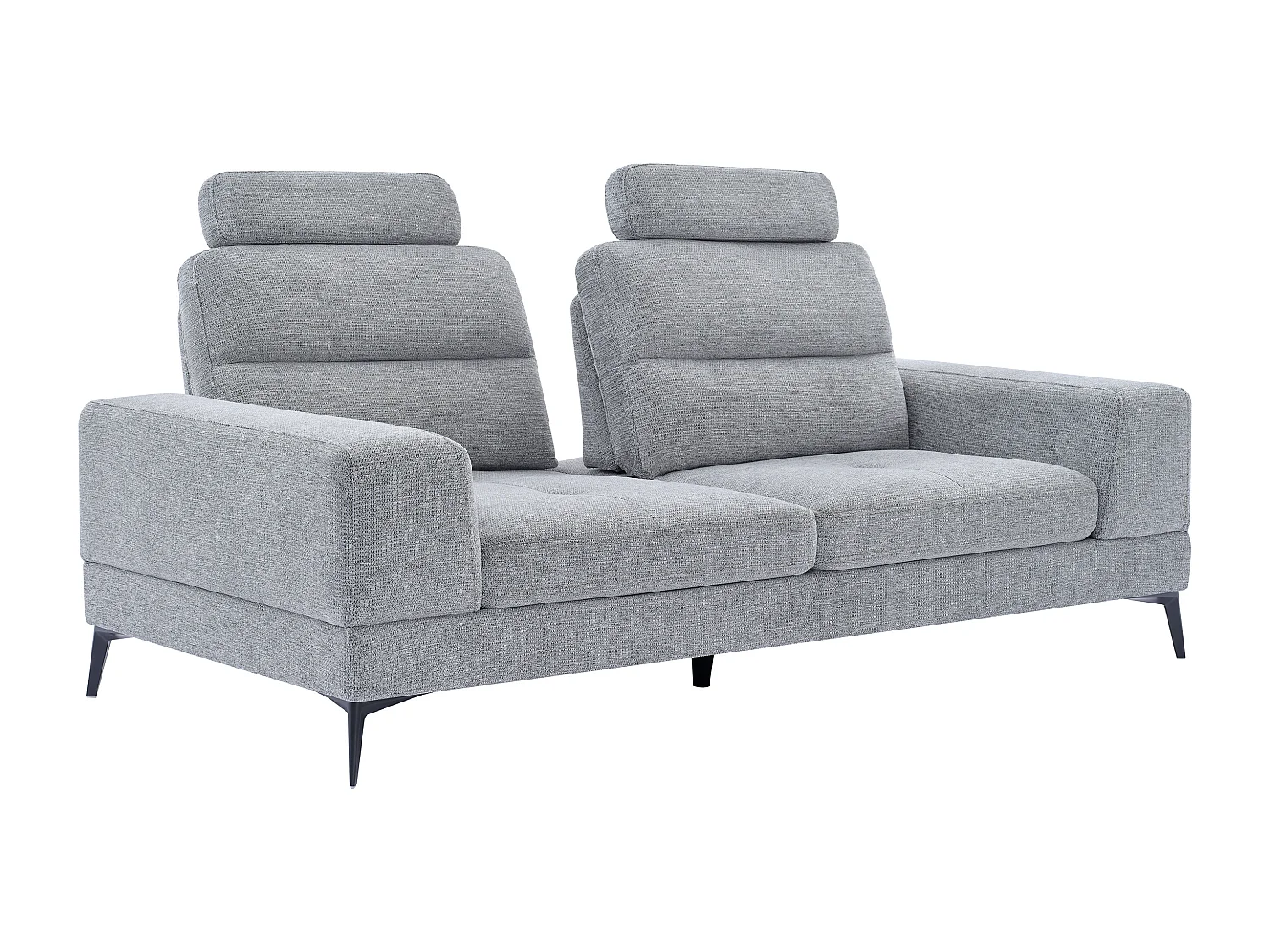 Canapé 3 places en tissu texturé gris avec dossier avance-recule UDALIO