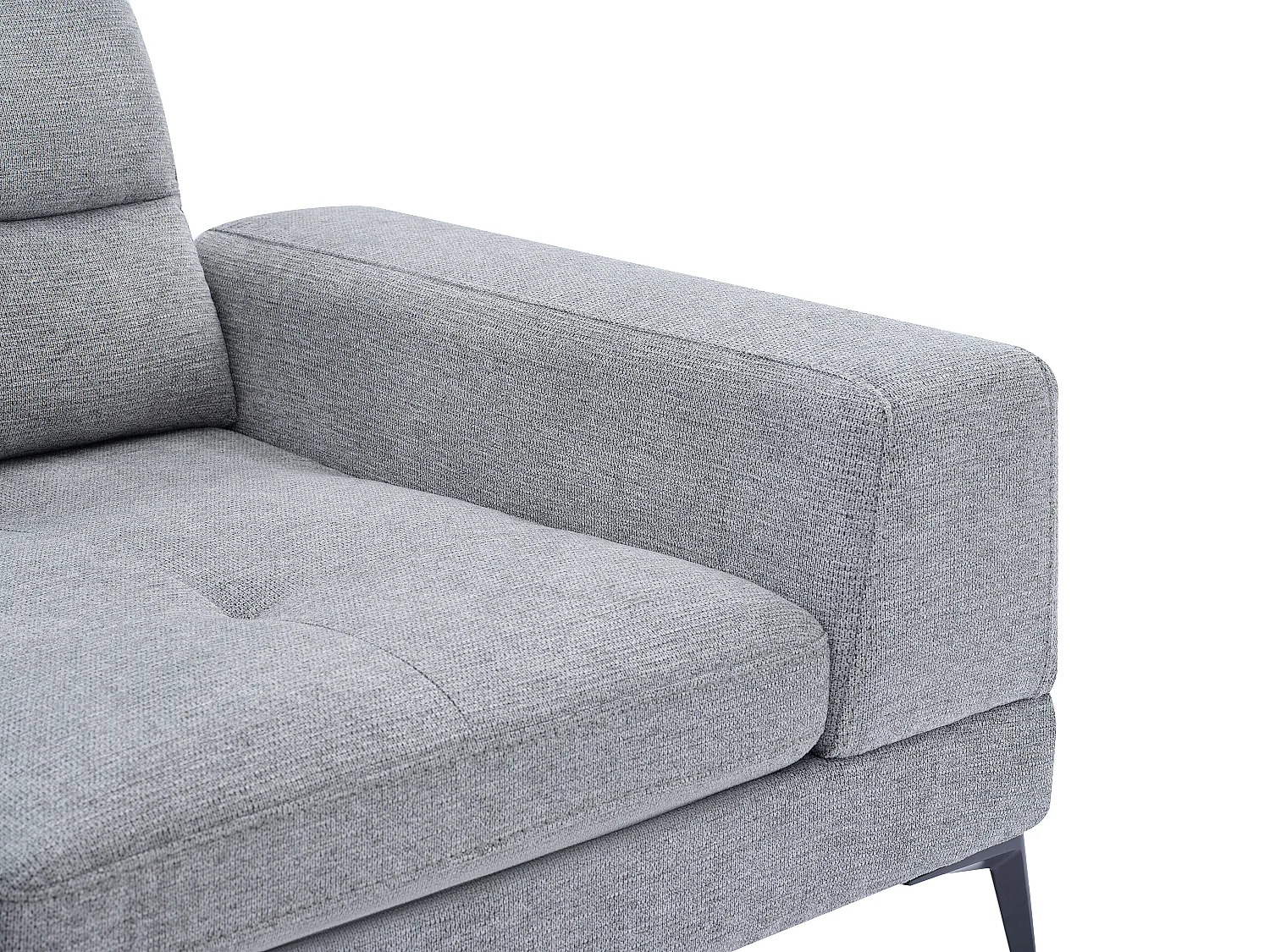 Canapé 3 places en tissu texturé gris avec dossier avance-recule UDALIO