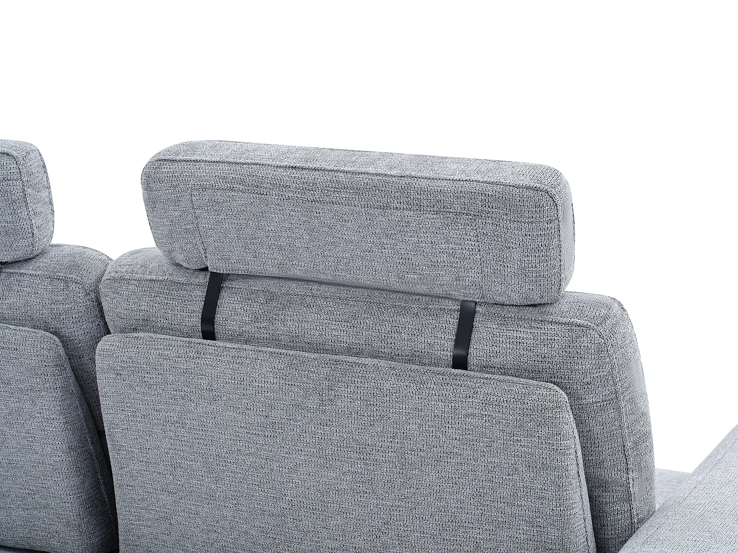 Canapé 3 places en tissu texturé gris avec dossier avance-recule UDALIO