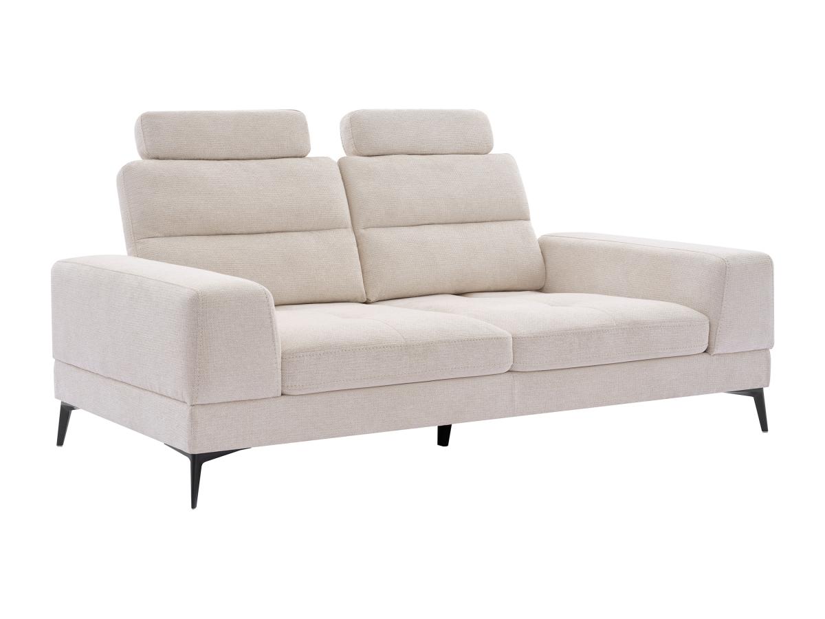 Sofa 3-Sitzer mit verstellbarer Rückenlehne - Strukturstoff - Beige - UDALI günstig online kaufen