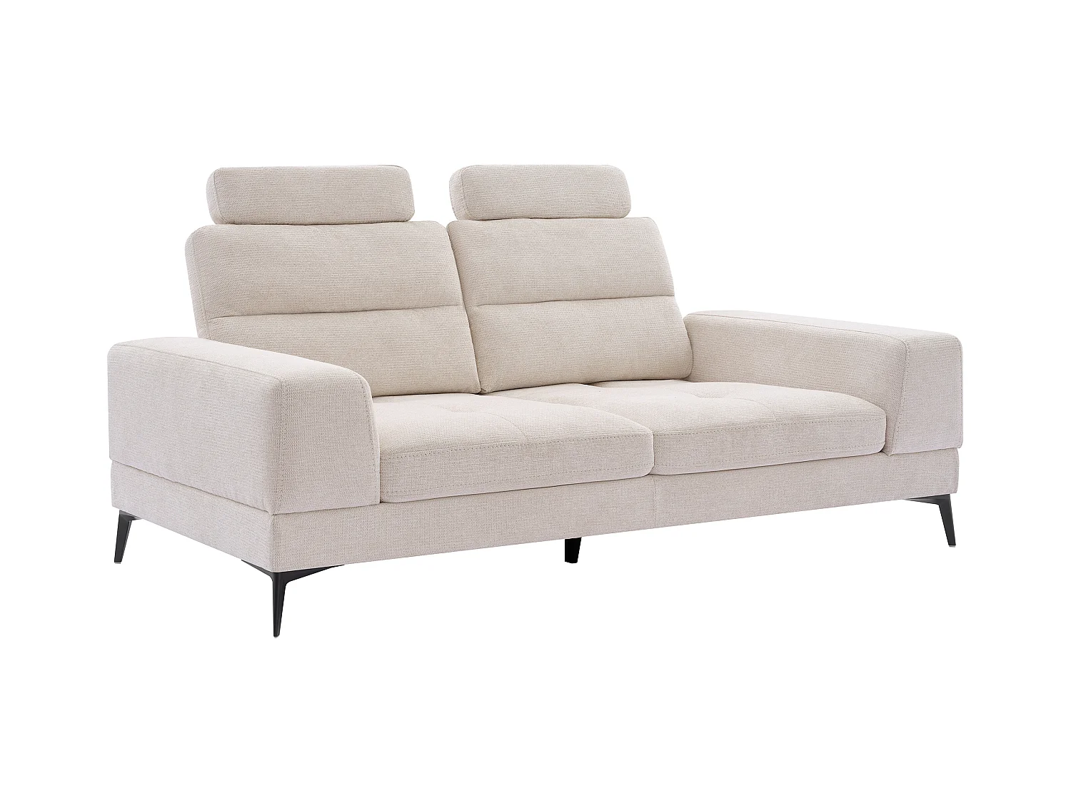 Sofa 3-Sitzer mit verstellbarer Rückenlehne - Strukturstoff - Beige - UDALIO