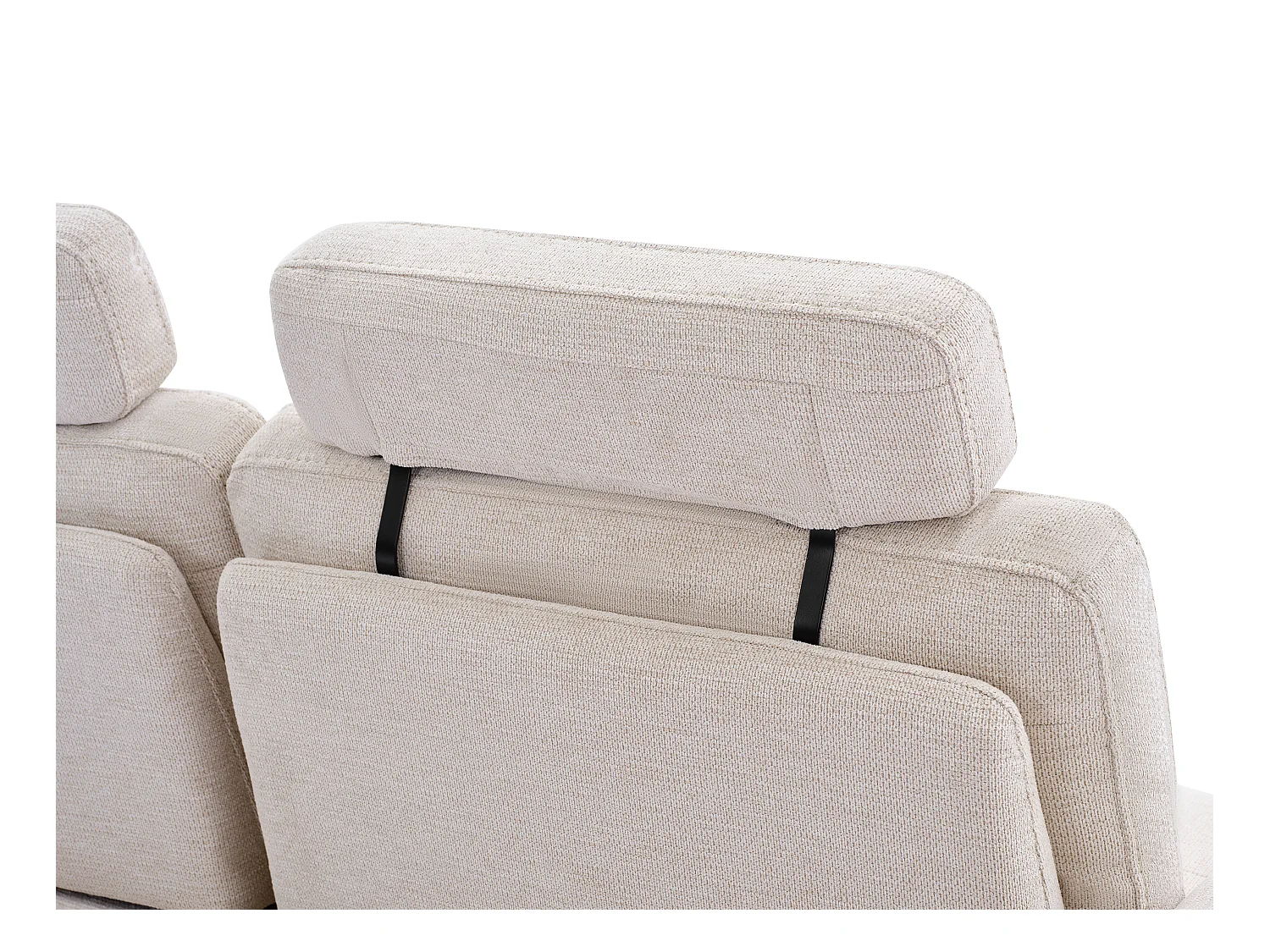 Sofa 3-Sitzer mit verstellbarer Rückenlehne - Strukturstoff - Beige - UDALIO