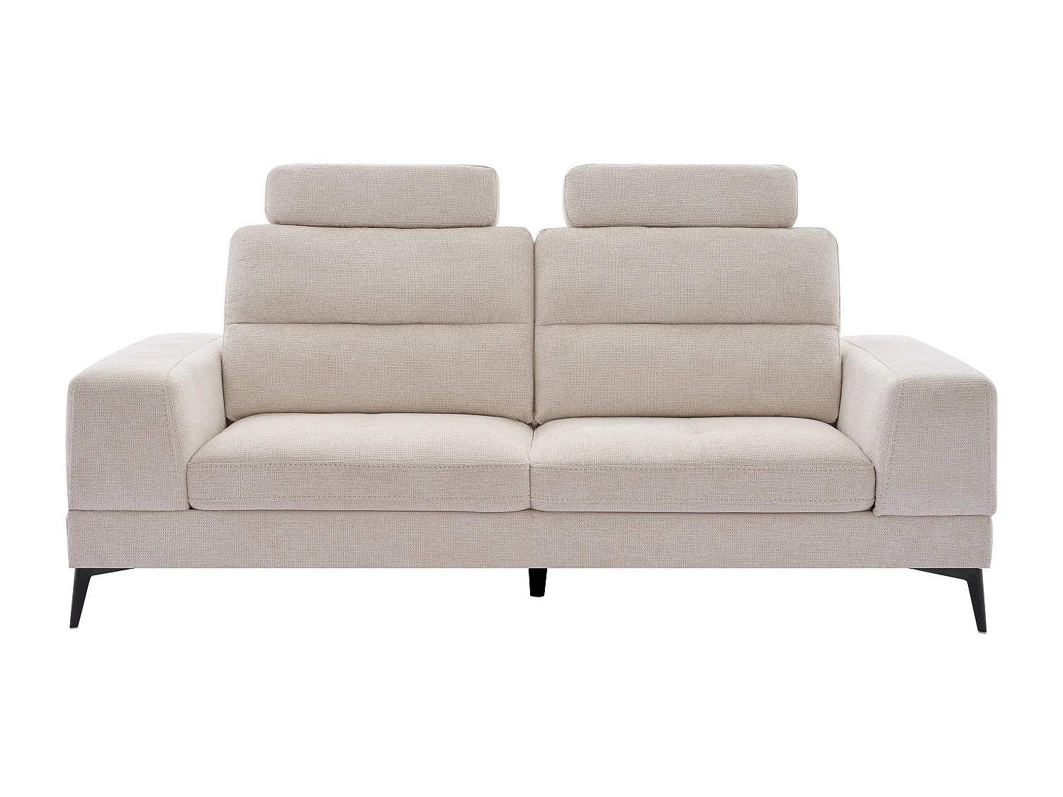 Canapé 3 places en tissu texturé beige avec dossier avance-recule UDALIO