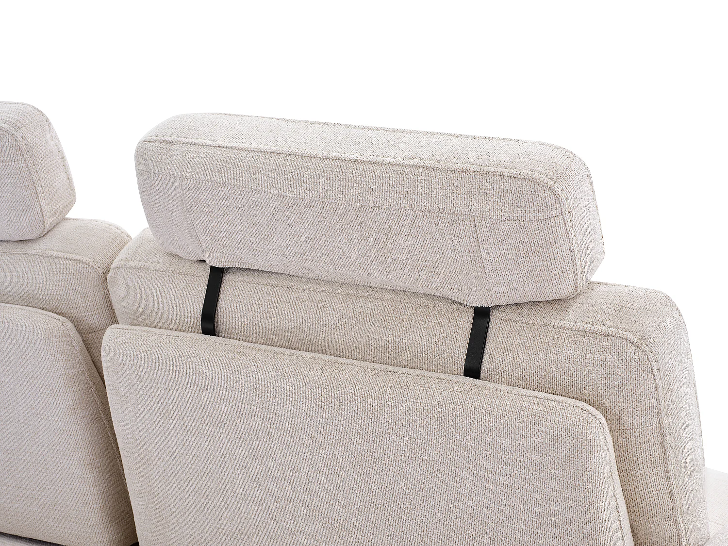 Canapé 3 places en tissu texturé beige avec dossier avance-recule UDALIO