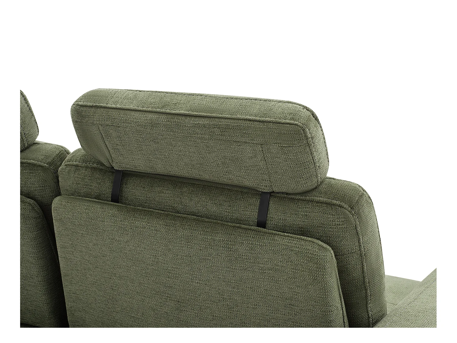 Canapé 3 places en tissu texturé vert avec dossier avance-recule UDALIO