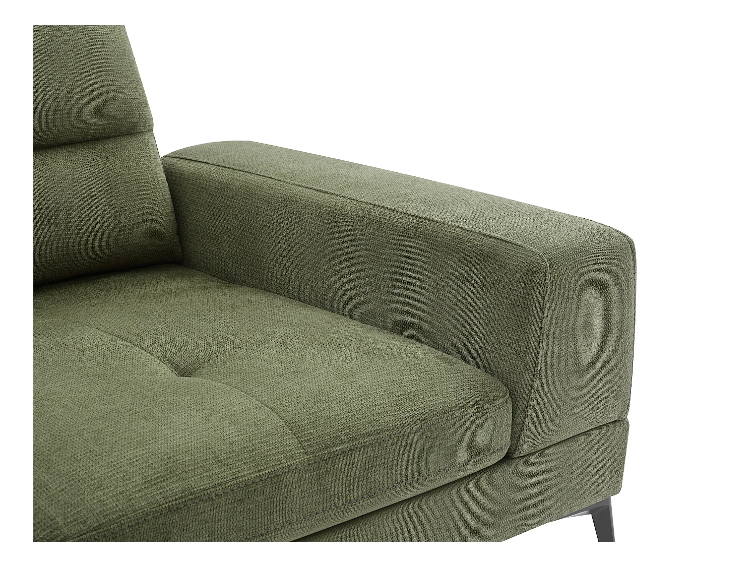 Canapé 3 places en tissu texturé vert avec dossier avance-recule UDALIO