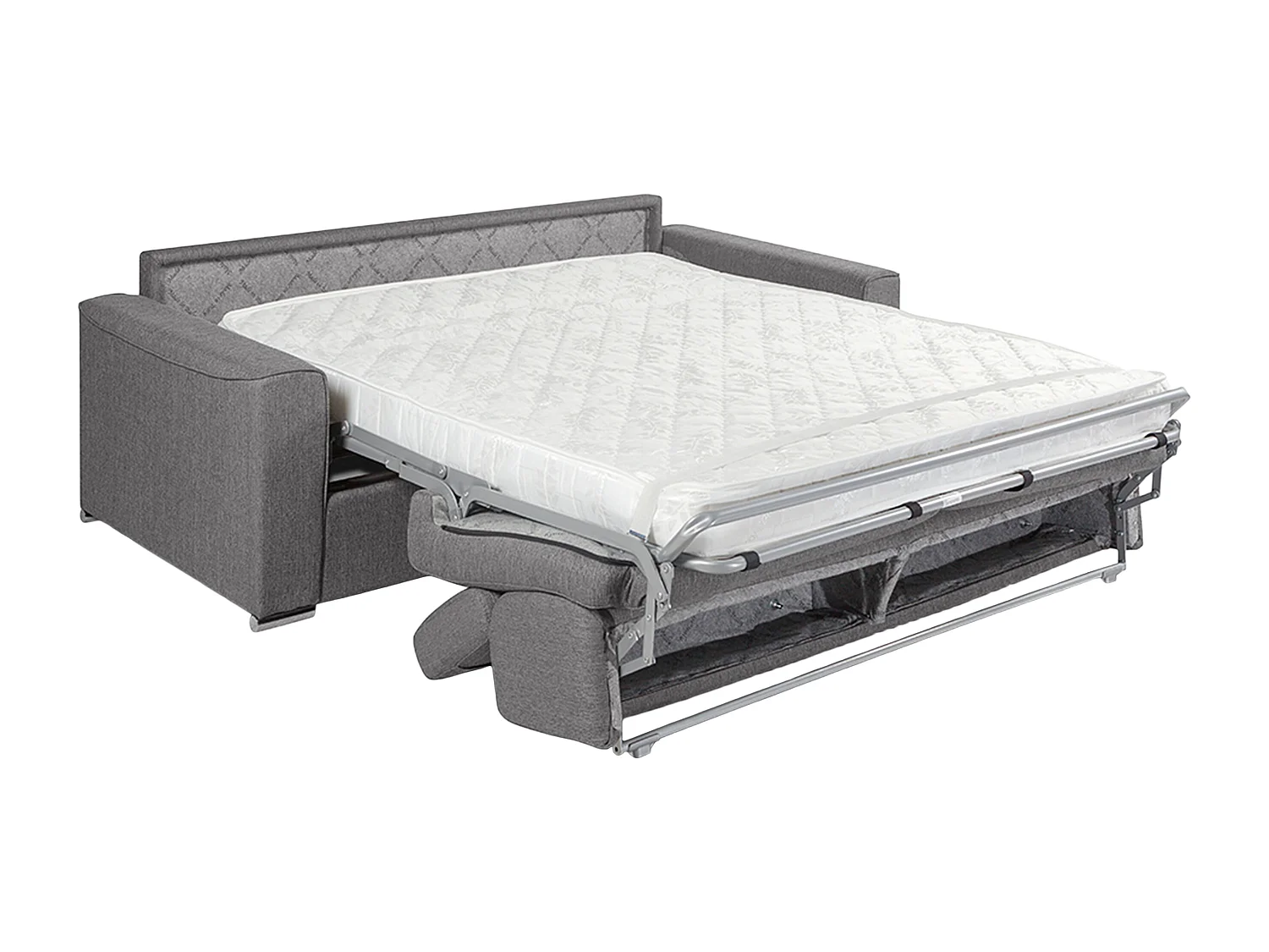 Canapé 4 places convertible express en tissu violet avec assise mémoire de forme - Couchage 160 cm - Matelas 14 cm VIZIR