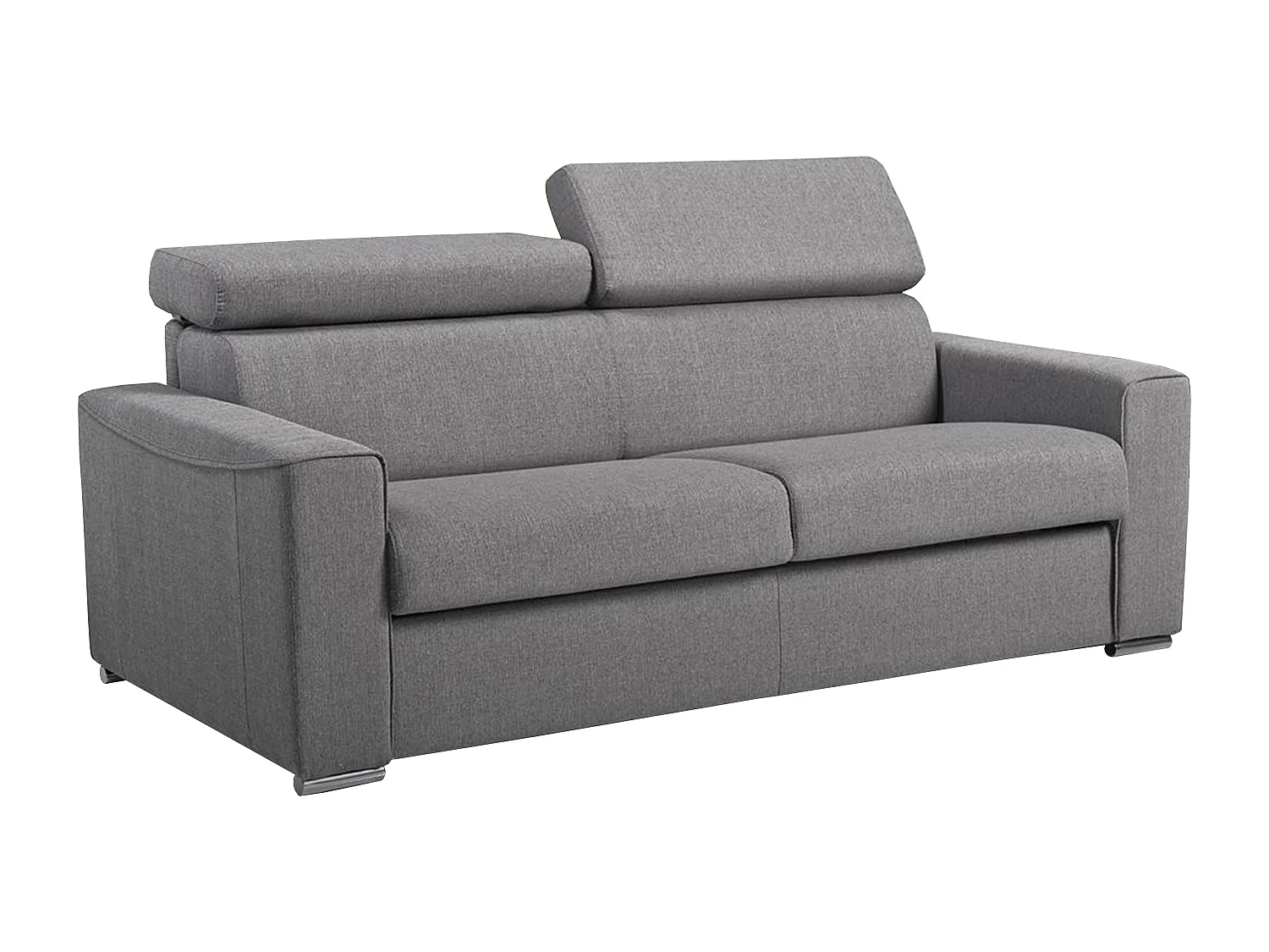 Canapé 3 places convertible express en tissu gris - couchage 140 cm - Matelas 22 cm mémoire de forme et assise mémoire de forme VIZIR
