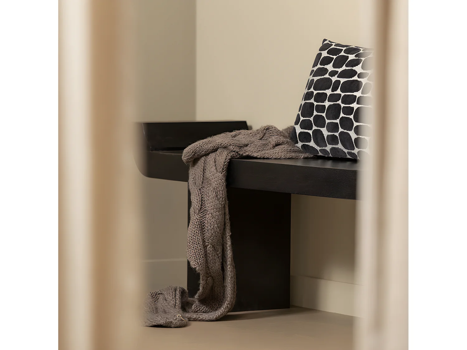 Lox - Banc japandi en bois L183cm - Noir