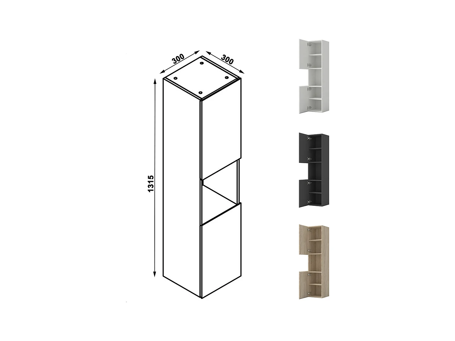 Ensemble meuble vasque 100cm 2 tiroirs + lavabo + colonne + miroir rond,anthracite