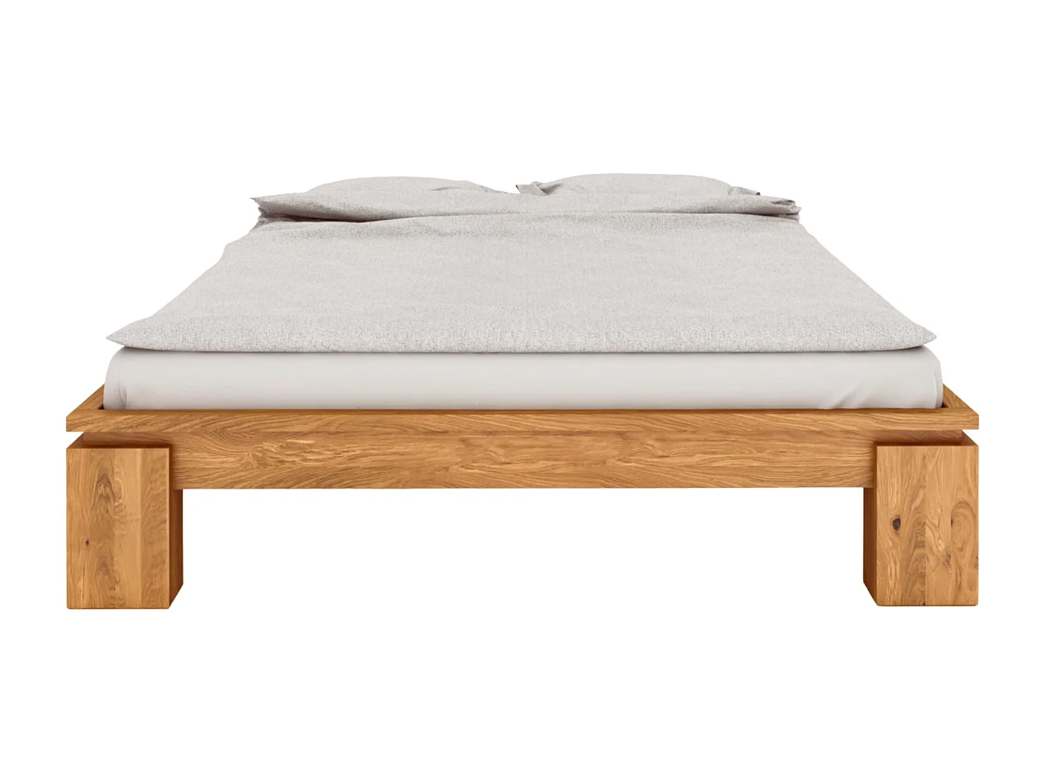 Lit avec pieds carrés en chêne massif 160x200  - LT36011