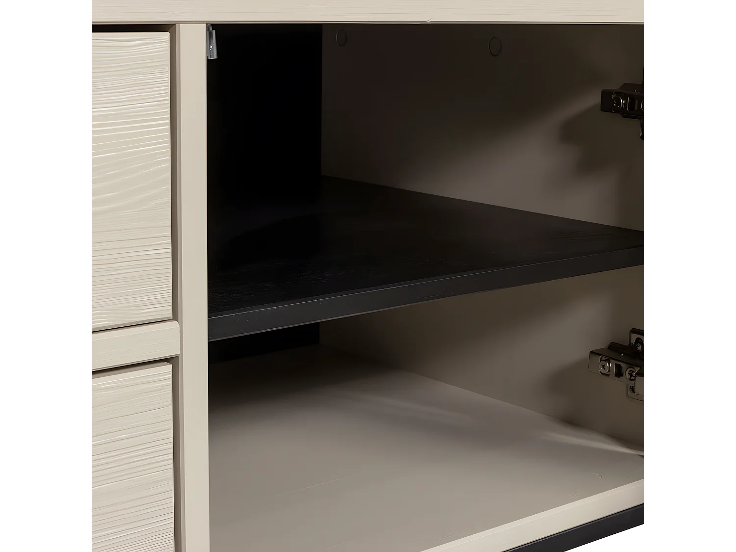 Silas - Meuble TV 1 porte 1 tiroir en bois L120cm - Beige