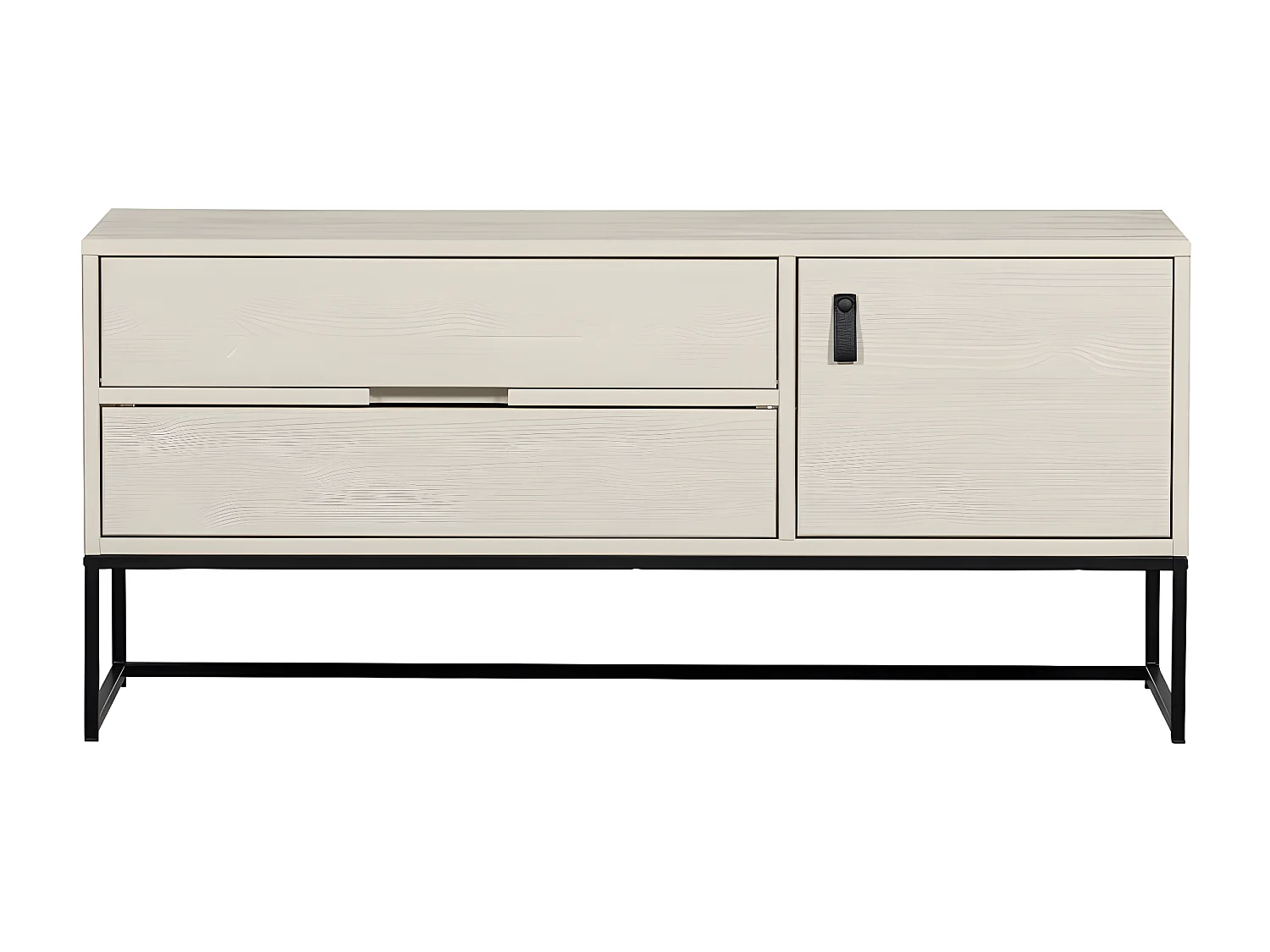 Silas - Meuble TV 1 porte 1 tiroir en bois L120cm - Beige