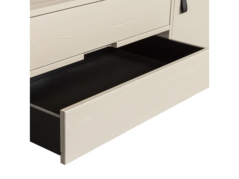 Meuble tv 1 porte et 2 tiroirs en pin SILAS