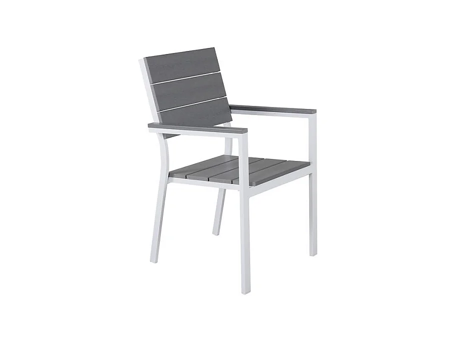Levels Chaise de jardin empilable, blanc, gris.
