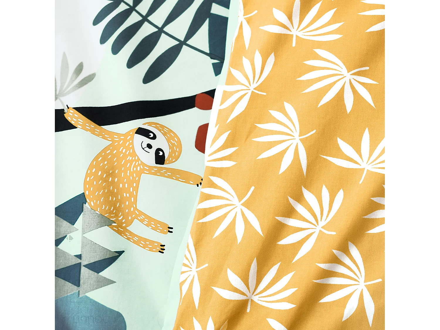 Parure de lit enfant JUNGLE MANIA 140x200 cm microfibre vert