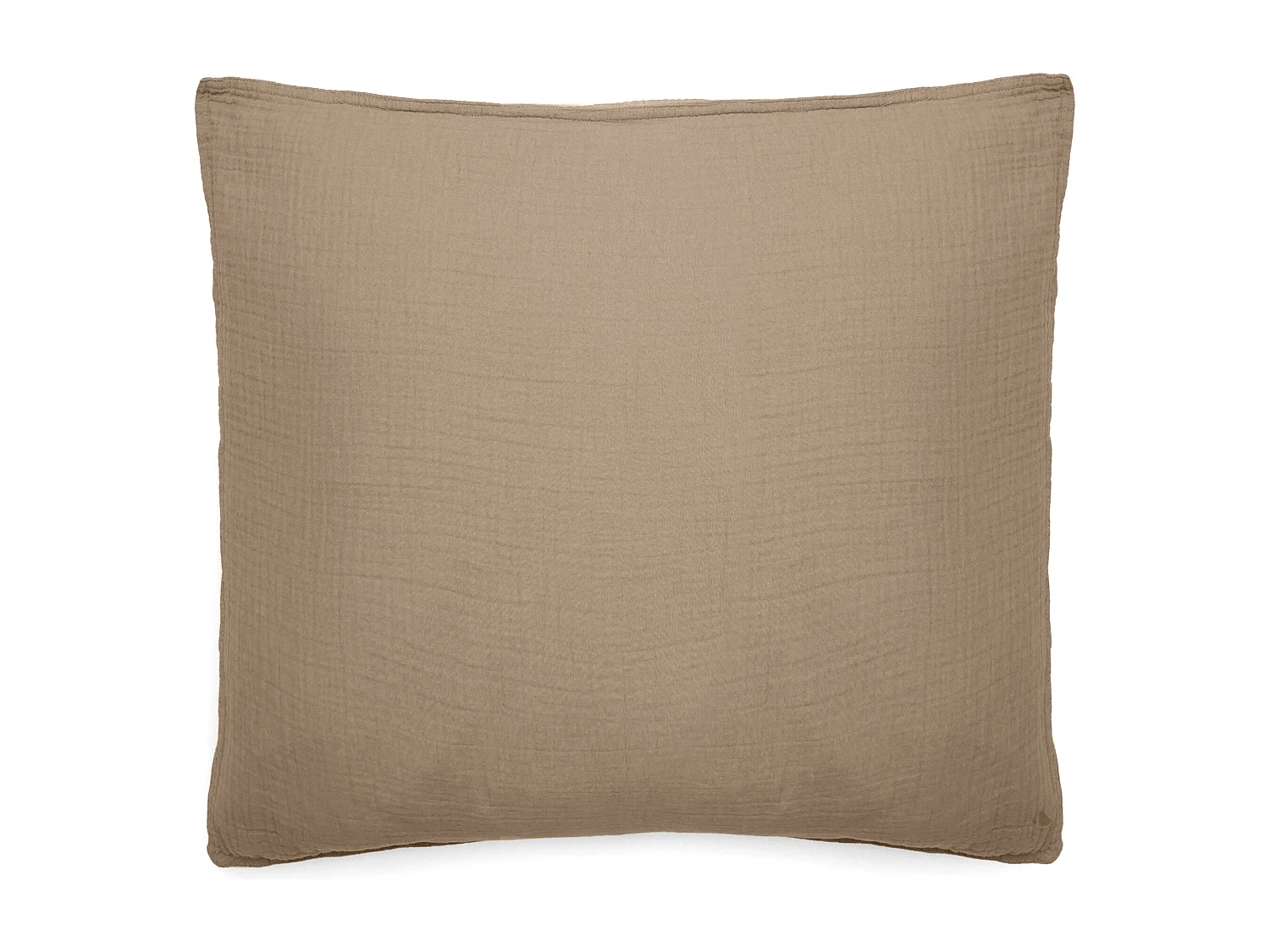 Taie d'oreiller 65x65 cm mousseline de coton MILOS marron camel