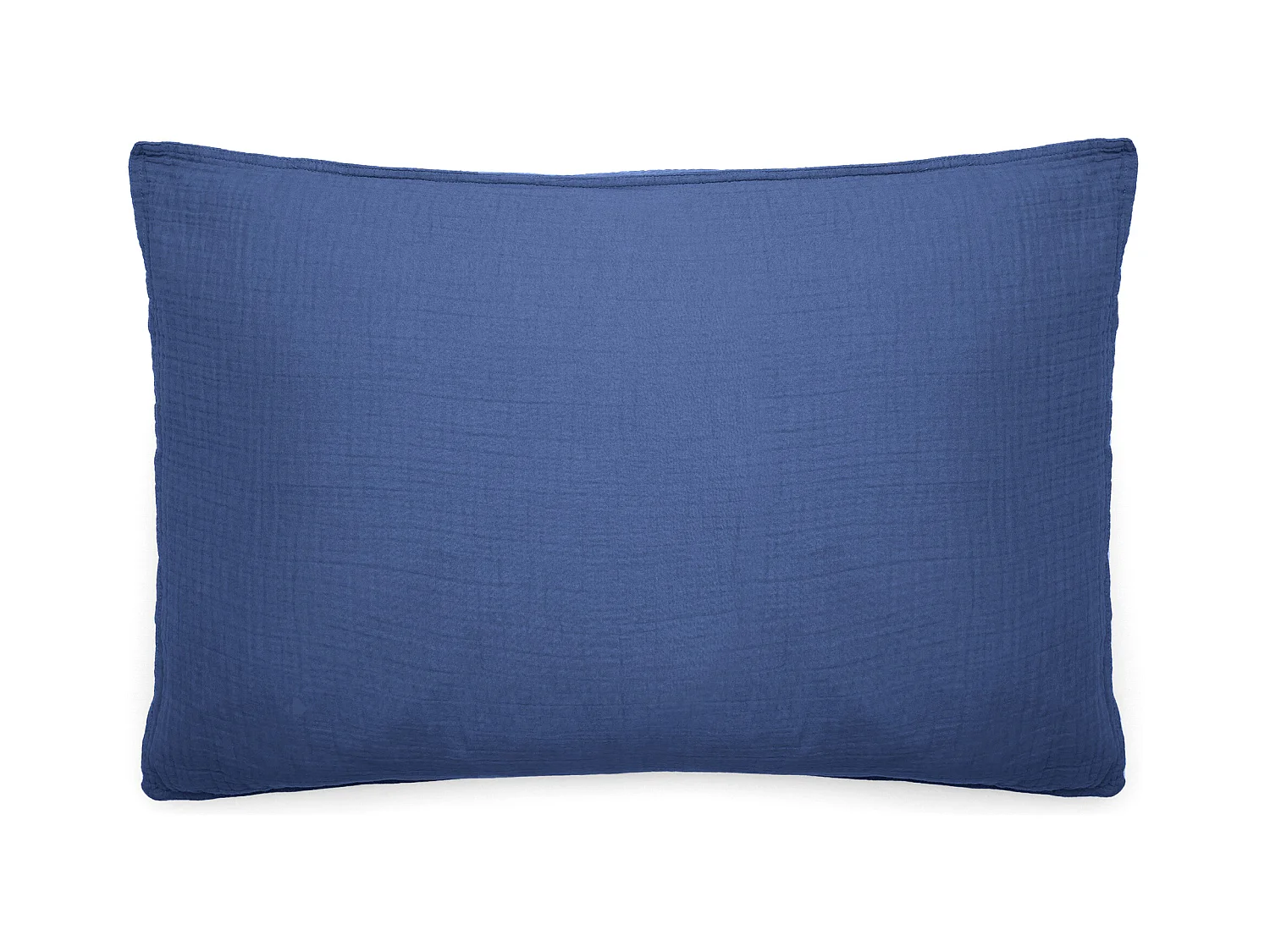 Taie d'oreiller 50x70 cm mousseline de coton MILOS bleu indigo
