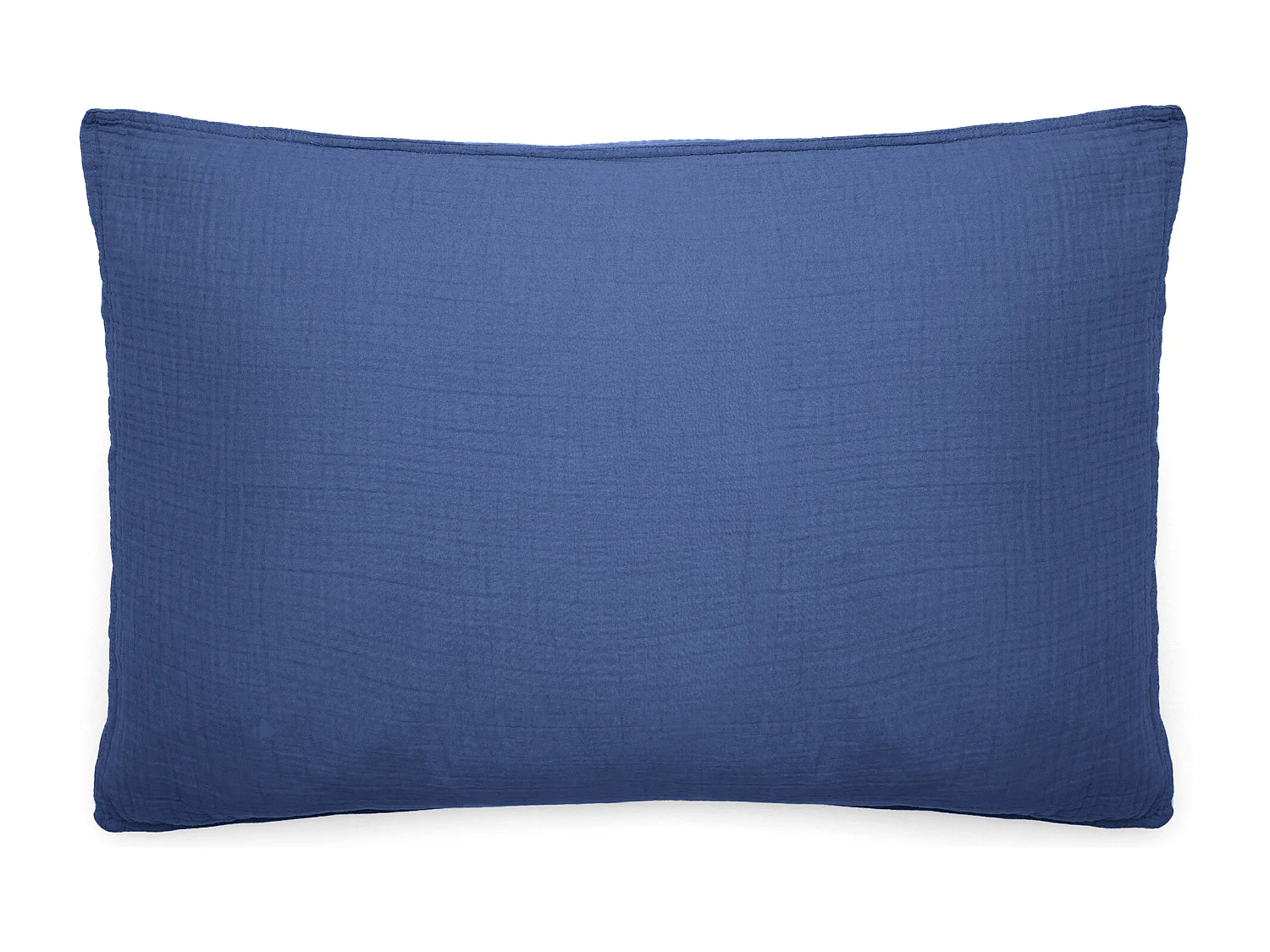 Taie d'oreiller 50x70 cm mousseline de coton MILOS bleu indigo