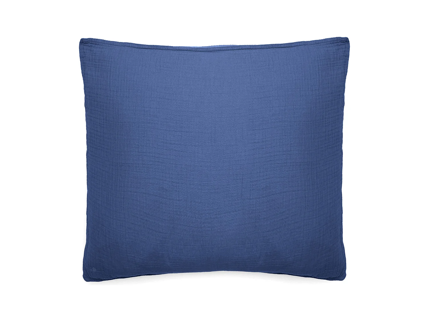 Taie d'oreiller 65x65 cm mousseline de coton MILOS bleu indigo