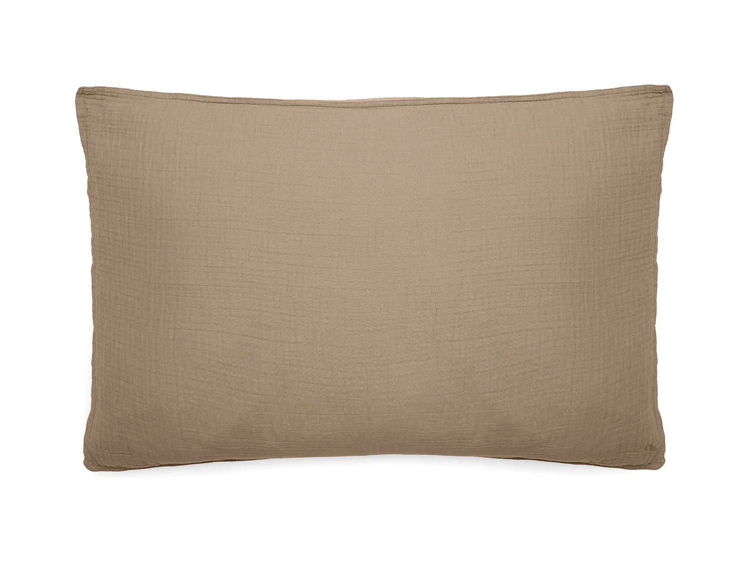 Taie d'oreiller 50x70 cm mousseline de coton MILOS marron camel