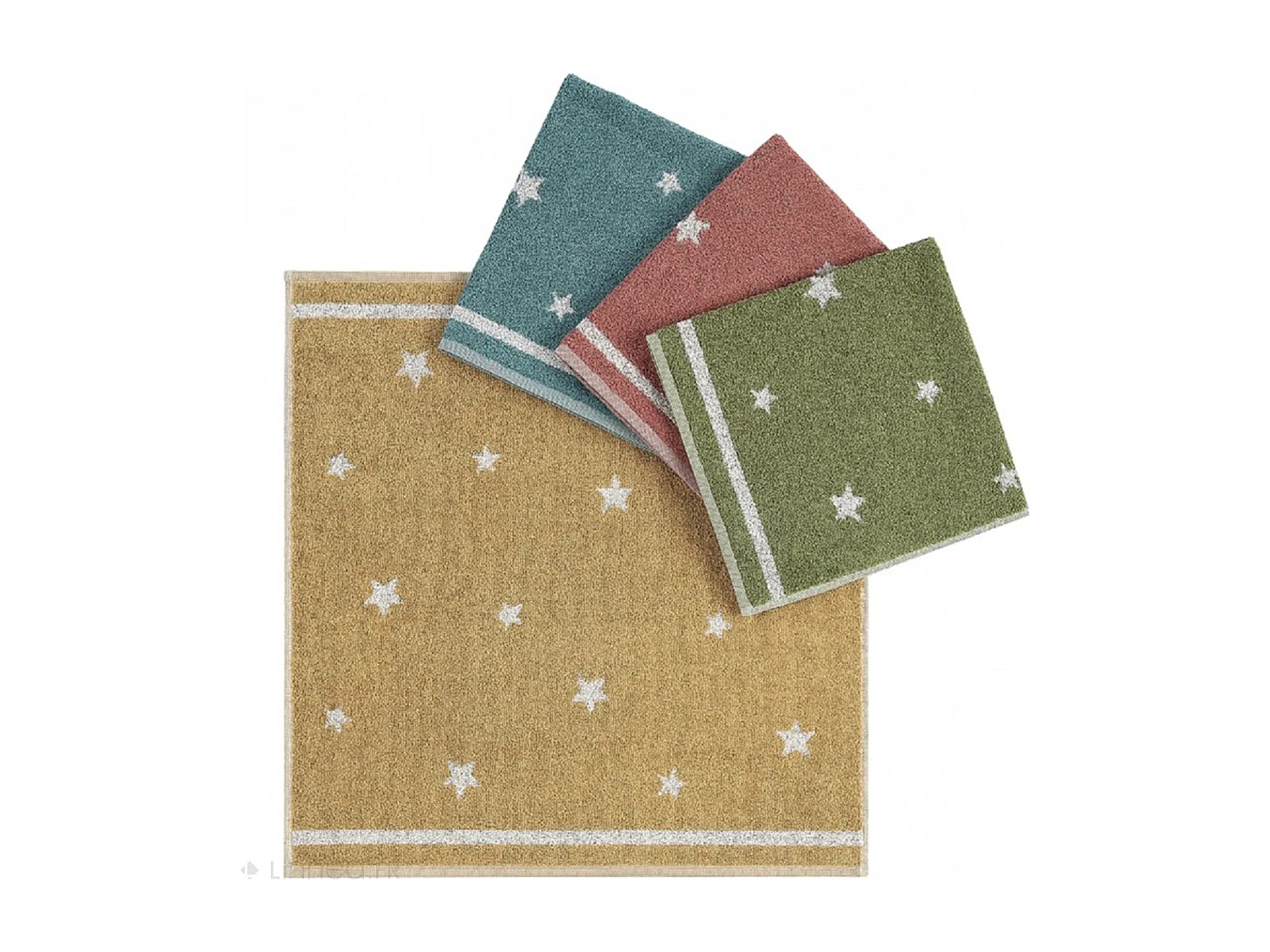 Lot de 2 torchons de cuisine 50x50 cm collection NOVA 100% Coton jaune