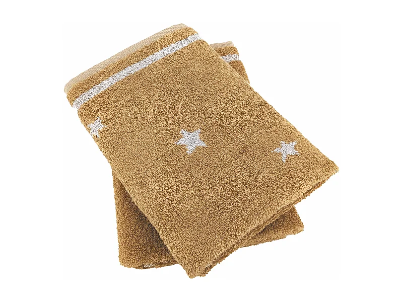 Lot de 2 torchons de cuisine 50x50 cm collection NOVA 100% Coton jaune