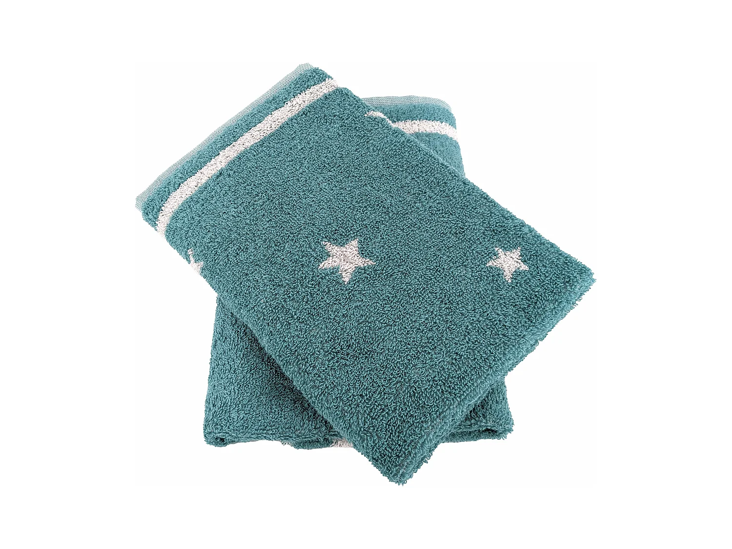 Lot de 2 torchons de cuisine 50x50 cm collection NOVA 100% Coton bleu