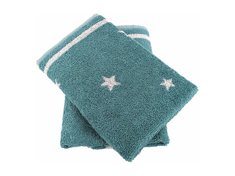 Lot de 2 torchons de cuisine 50x50 cm collection NOVA 100% Coton bleu