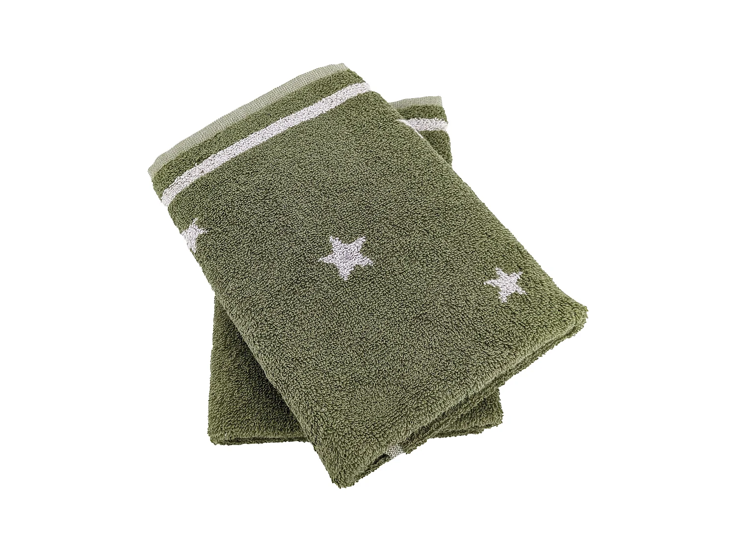 Lot de 2 torchons de cuisine 50x50 cm collection NOVA 100% Coton vert