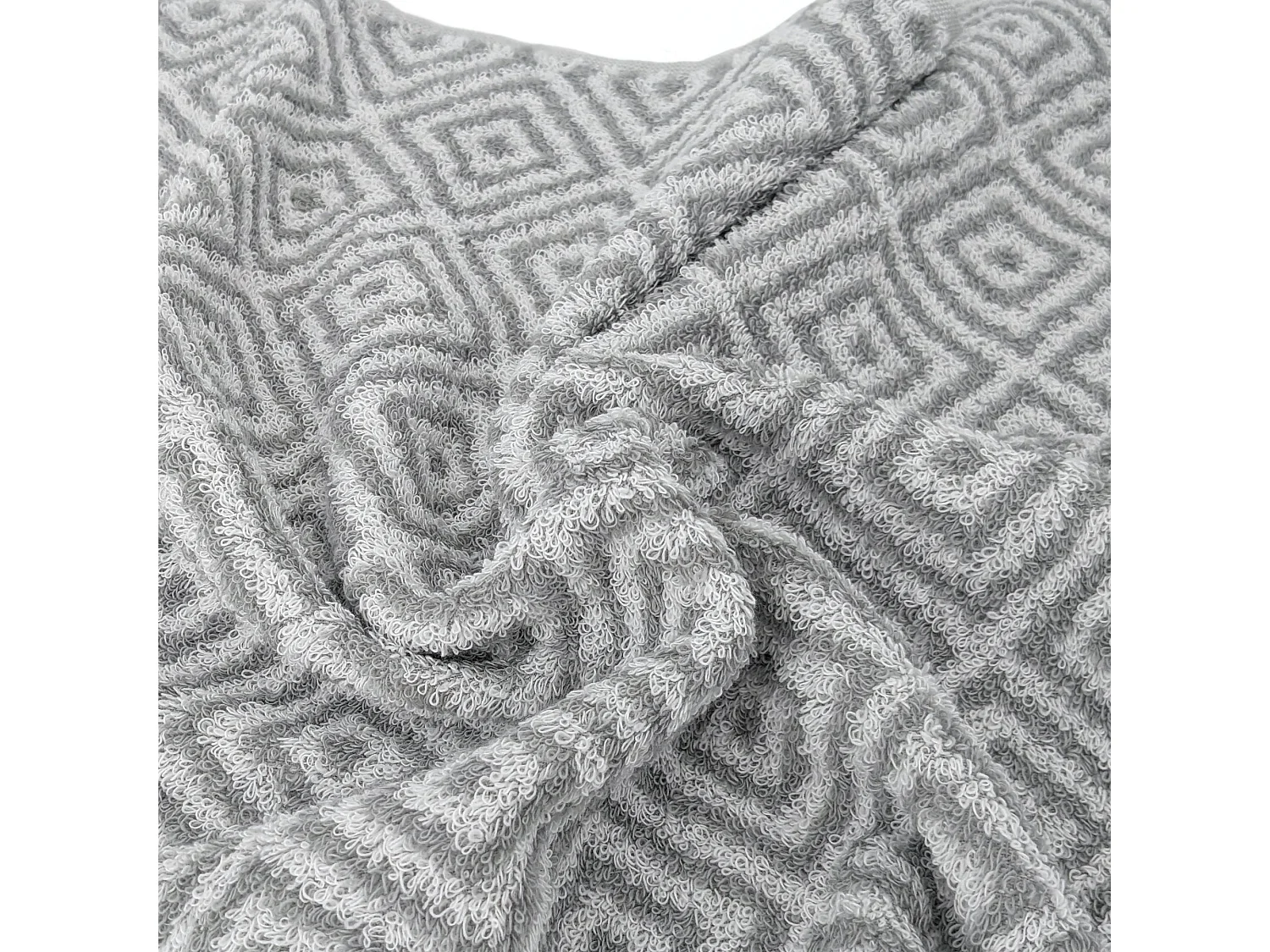 Drap de bain 100x150 cm SYMETRIE coton Gris Losanges