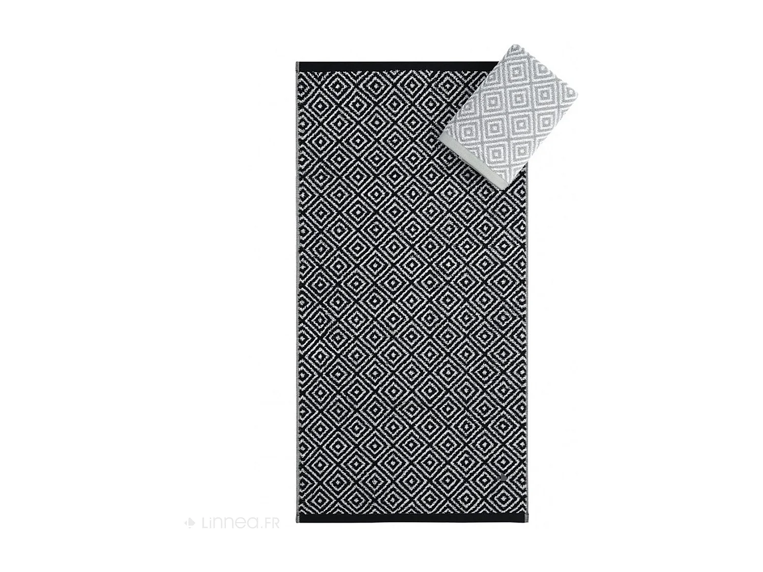 Drap de bain 100x150 cm SYMETRIE coton Gris Losanges