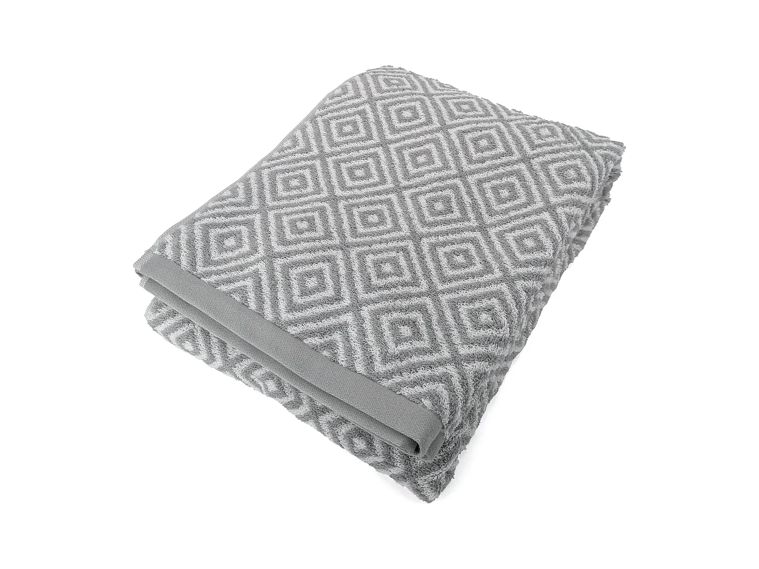 Drap de bain 100x150 cm SYMETRIE coton Gris Losanges