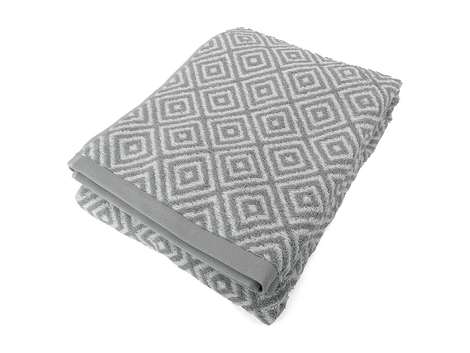 Drap de bain 100x150 cm SYMETRIE coton Gris Losanges