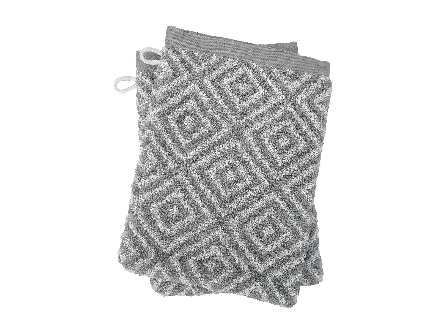 Lot de 2 gants de toilette 16x21 cm SYMETRIE coton Gris Losanges