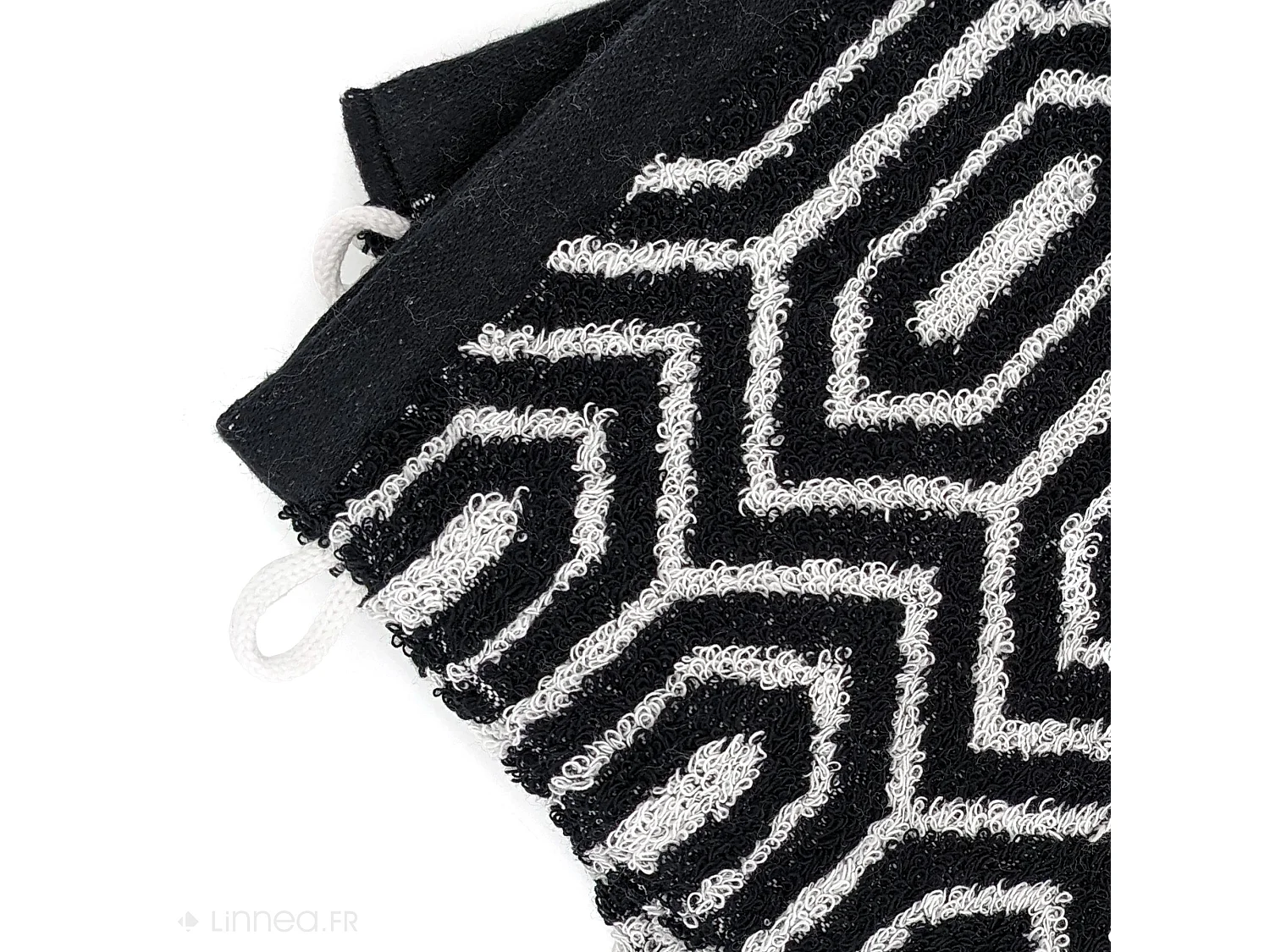 Lot de 2 gants de toilette 16x21 cm SYMETRIE coton Noir Alvéoles