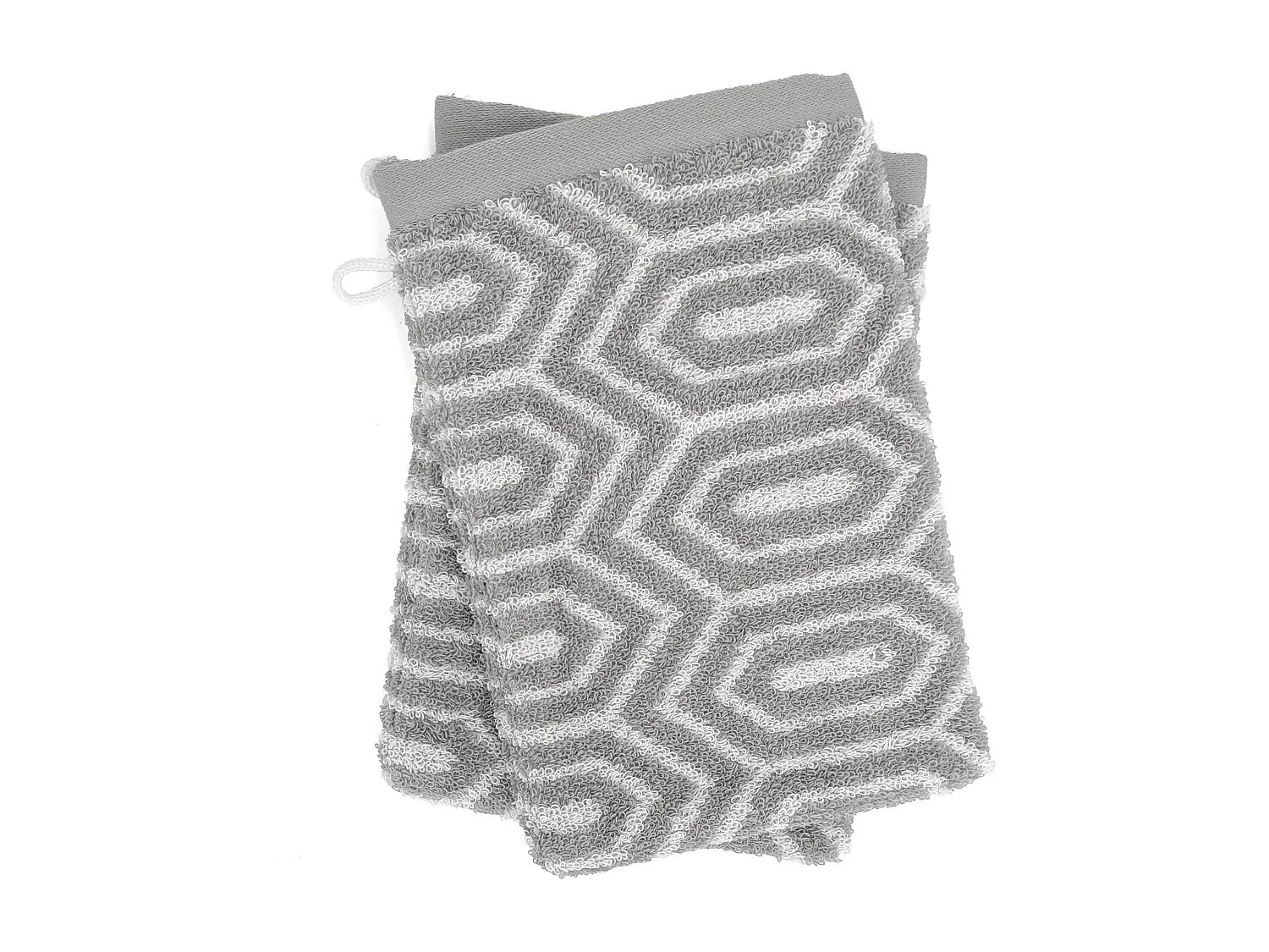 Lot de 2 gants de toilette 16x21 cm SYMETRIE coton Gris Alvéoles