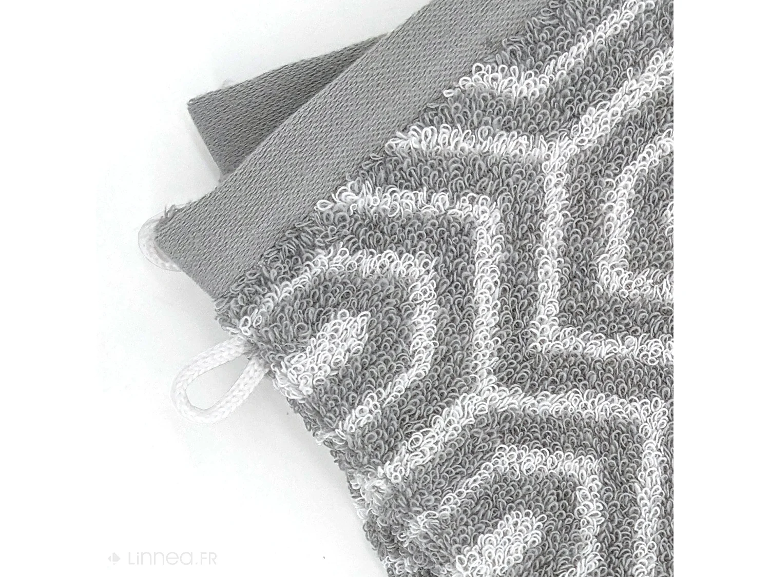 Lot de 2 gants de toilette 16x21 cm SYMETRIE coton Gris Alvéoles